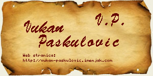 Vukan Paskulović vizit kartica